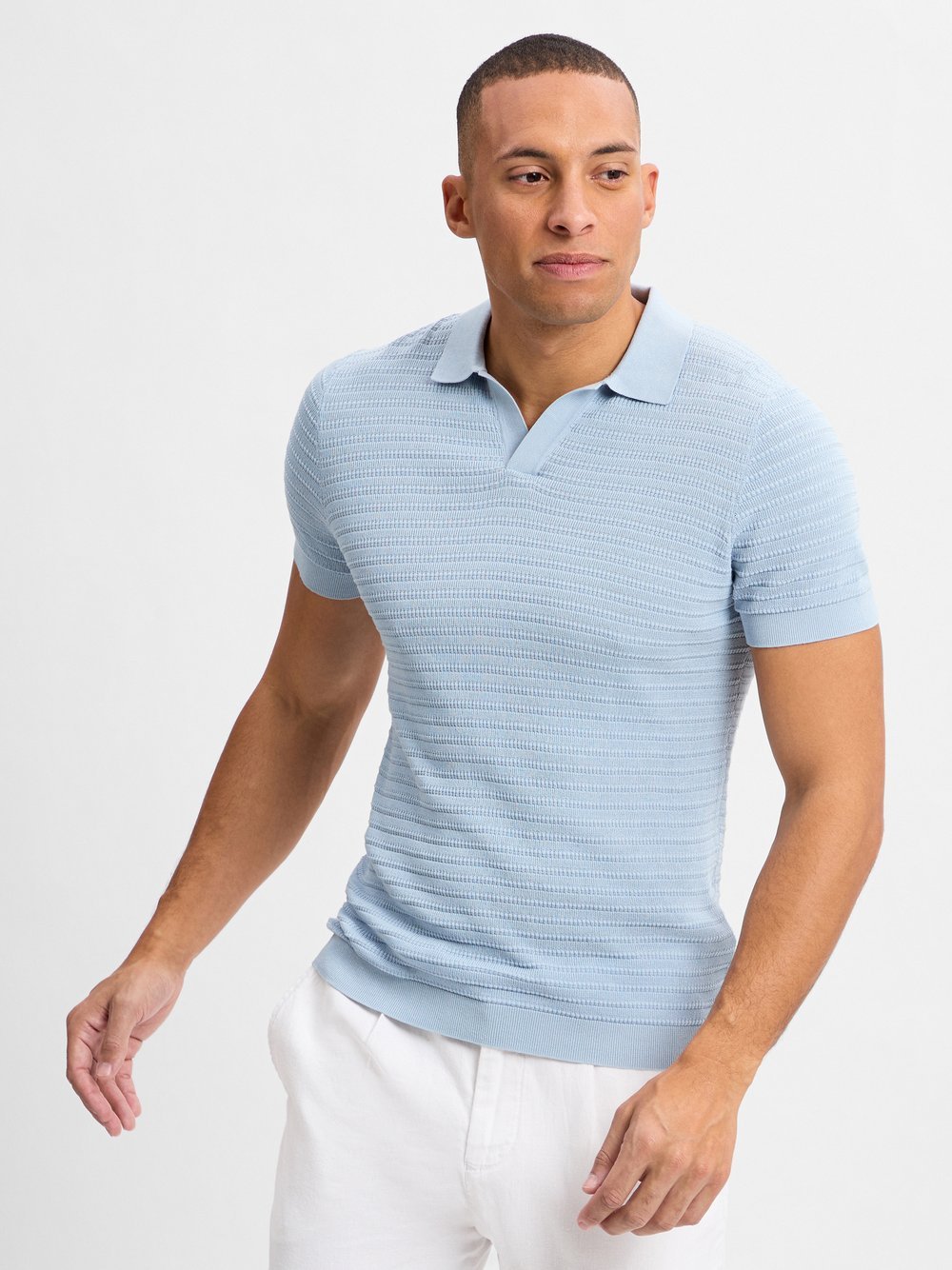 Drykorn Poloshirt Herren Baumwolle strukturiert