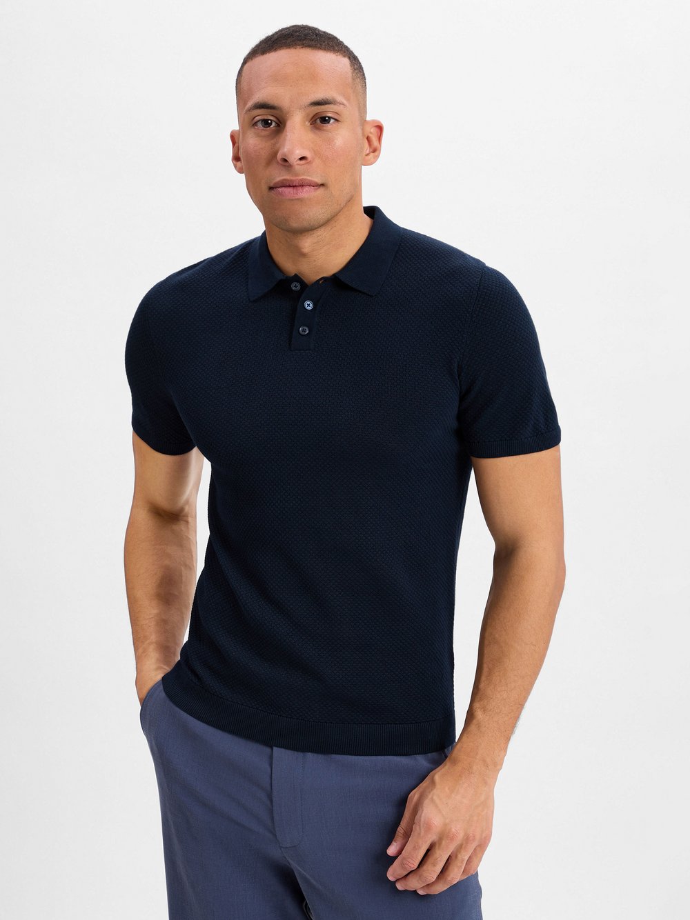 Drykorn Poloshirt Herren Baumwolle strukturiert