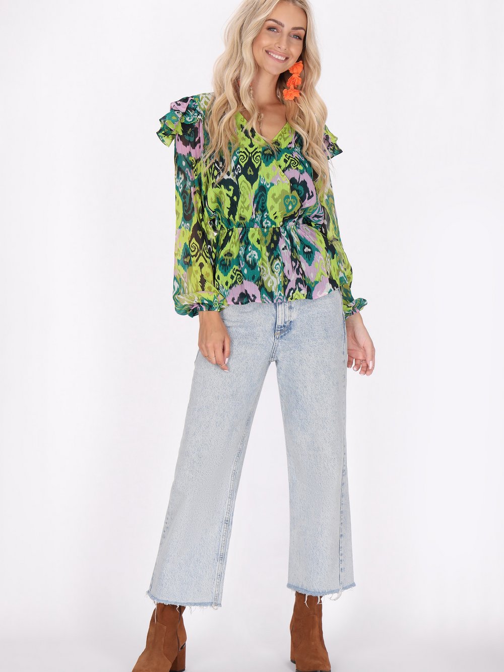 IZIA Bluse Damen gepunktet