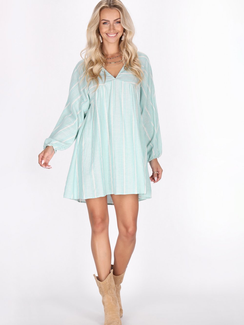 IZIA Kleid Damen Baumwolle gestreift