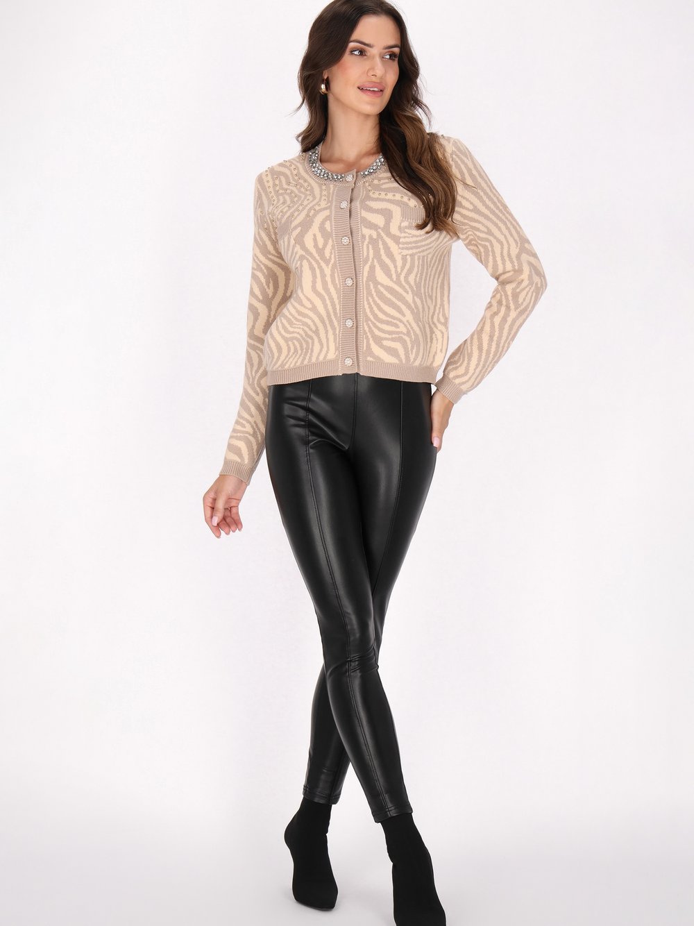 Faina Strickjacke Damen gemustert