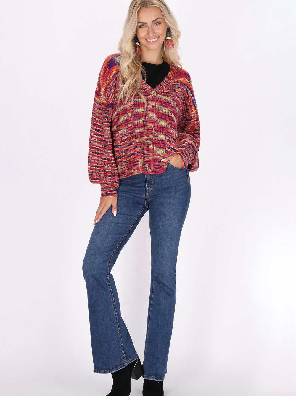 IZIA Strickjacke Damen gestreift