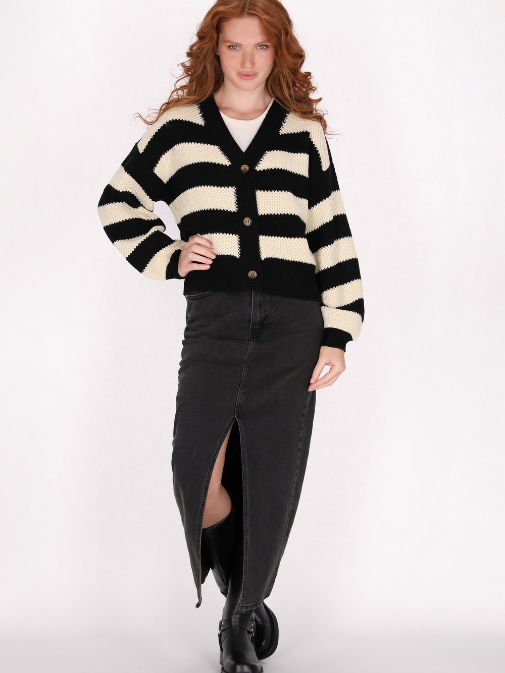 Dreimaster Strickjacke Damen gestreift