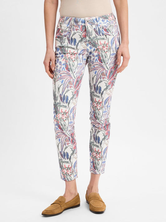 BRAX Röhrenhose Damen Baumwolle gemustert