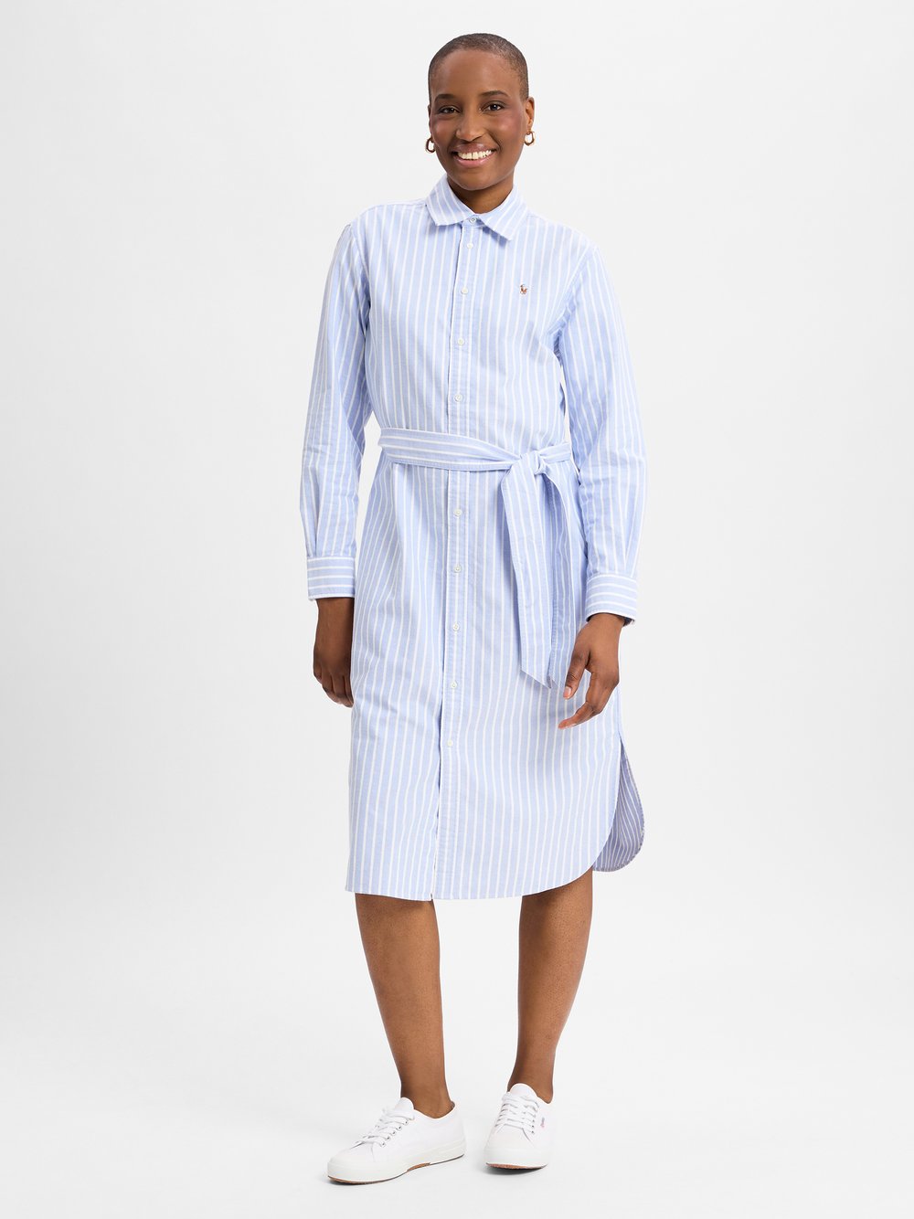 Polo Ralph Lauren Leinenkleid Damen Baumwolle gestreift