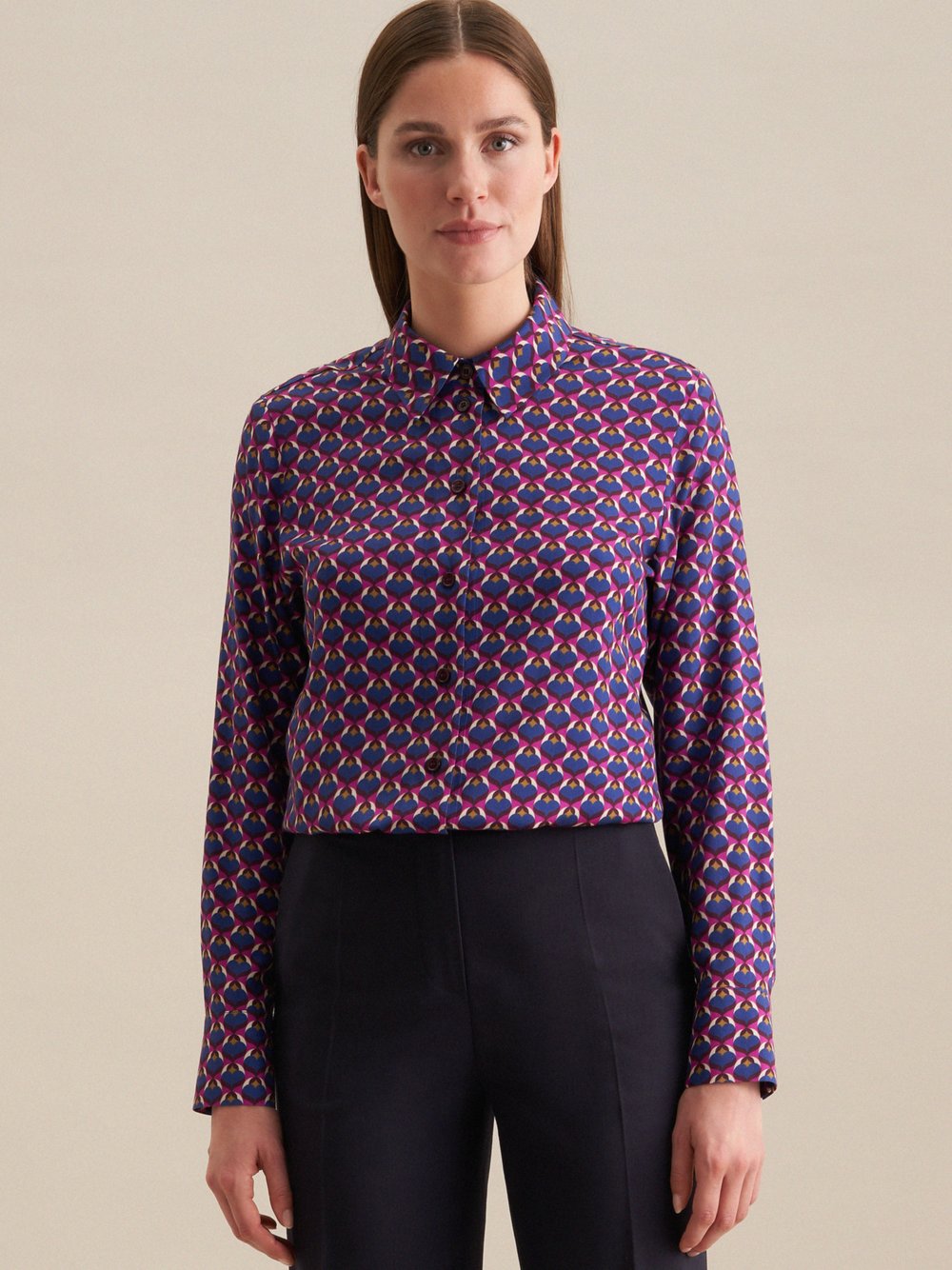 Seidensticker Business Hemd Herren Slim Fit Baumwolle bedruckt