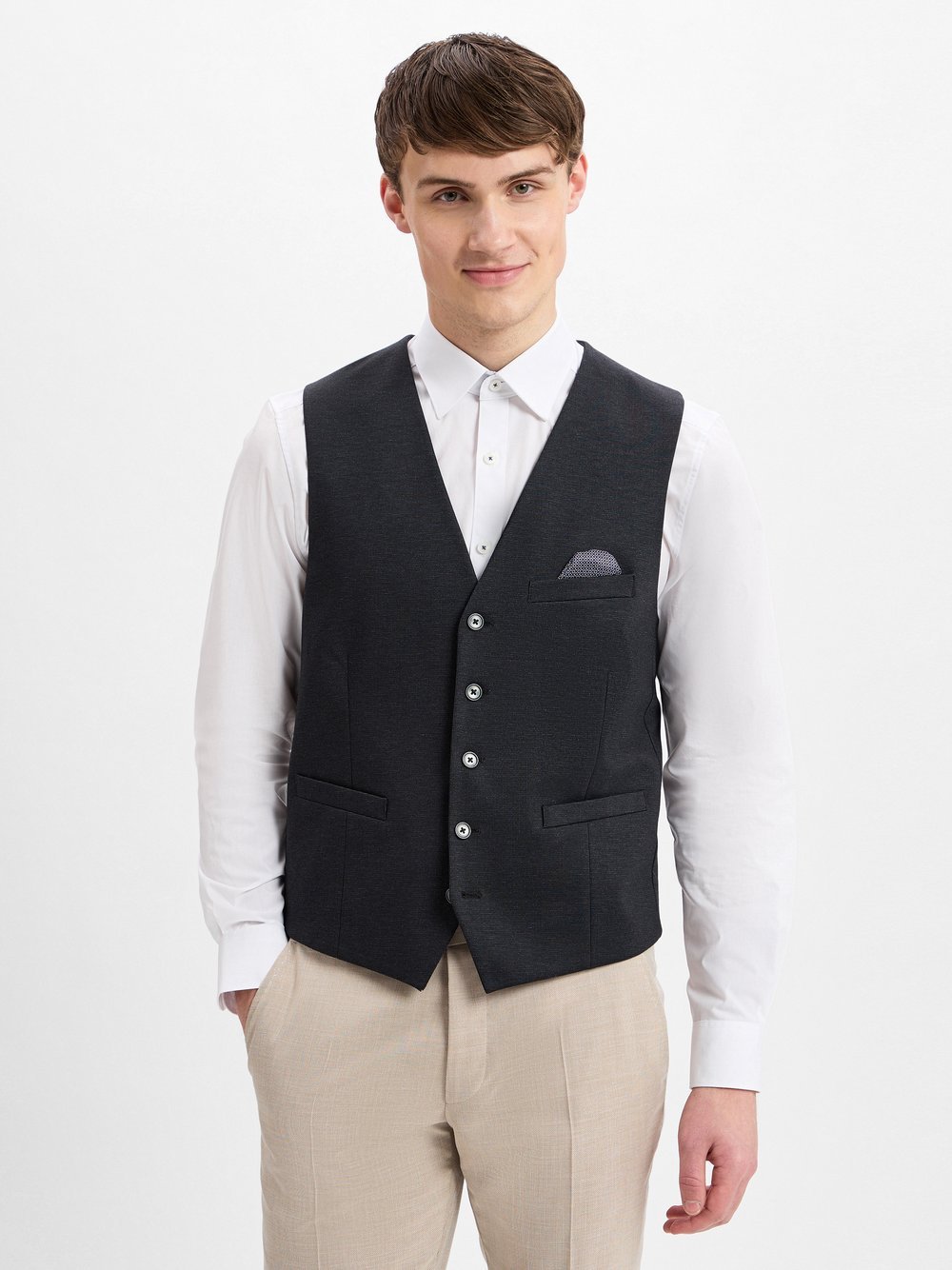 Finshley & Harding Anzugsweste Herren Modern Fit strukturiert