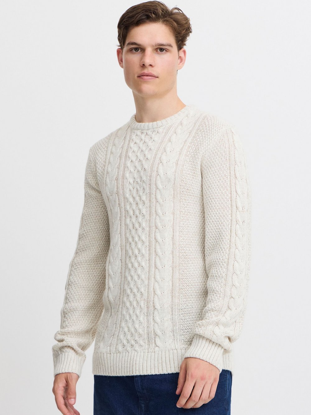 BLEND Strickpullover Herren Baumwolle meliert
