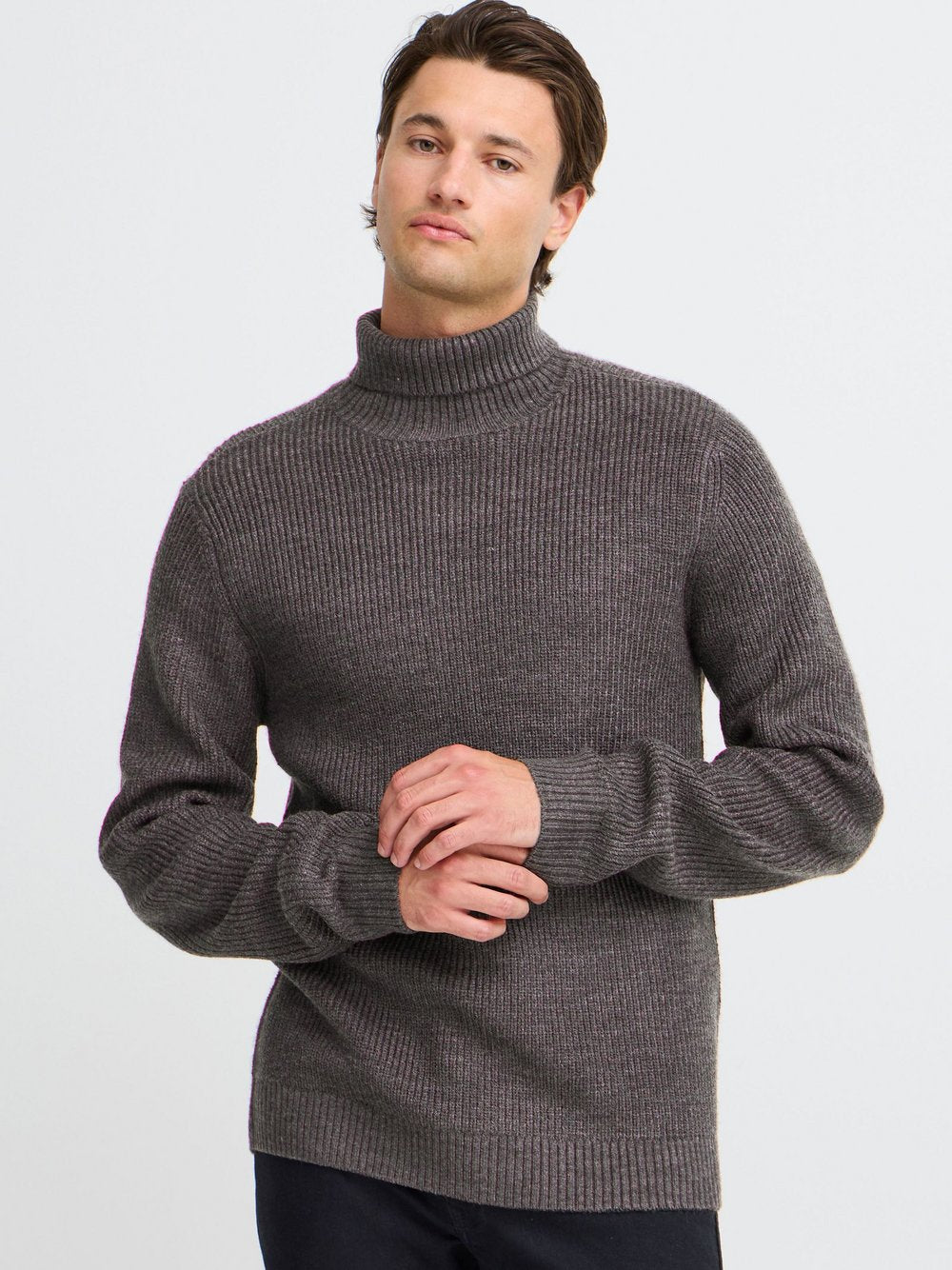 BLEND Strickpullover Herren Baumwolle meliert