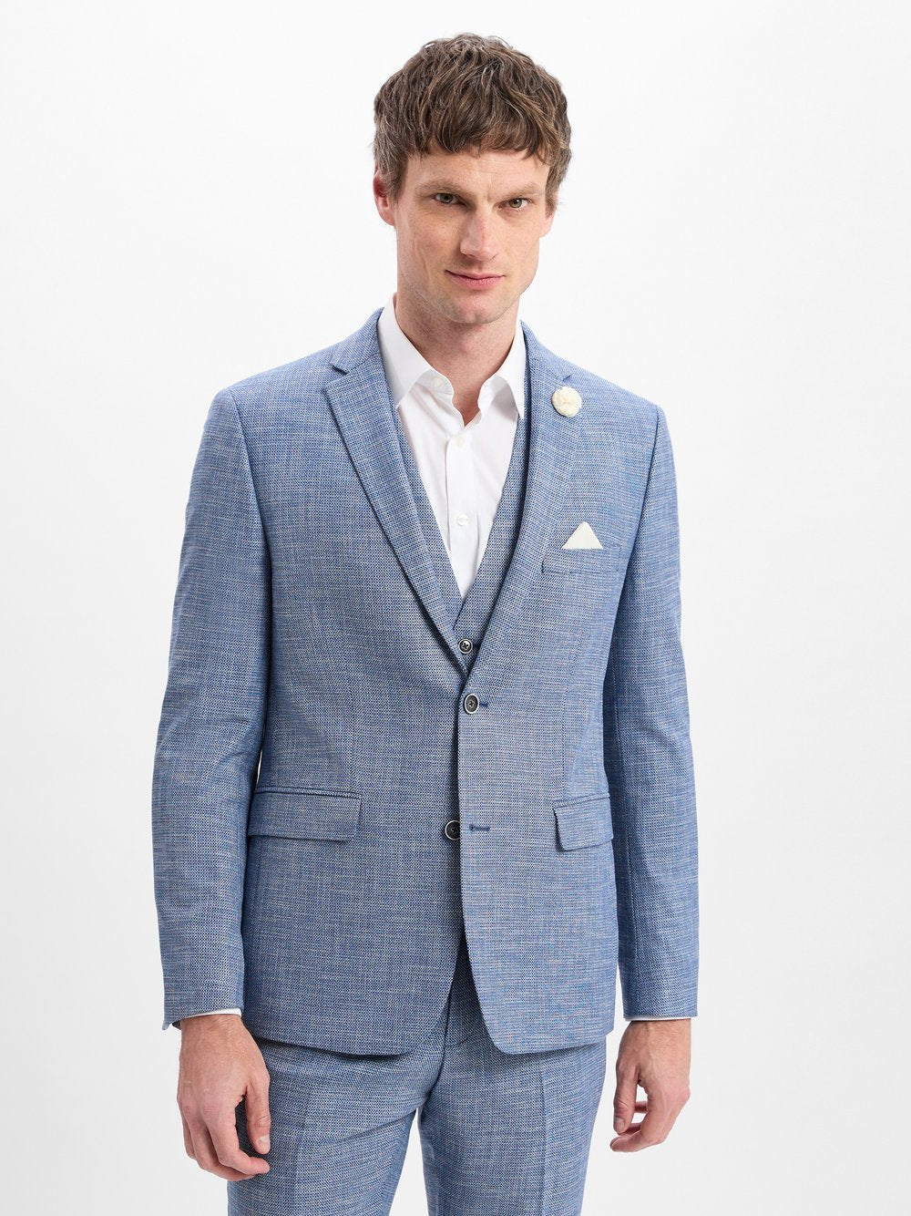 Finshley & Harding Baukasten-Sakko Herren Modern Fit Viskose gemustert