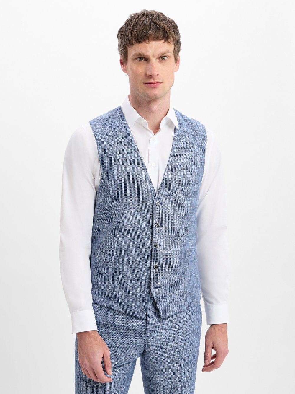 Finshley & Harding Baukasten-Weste Herren Modern Fit Viskose gemustert