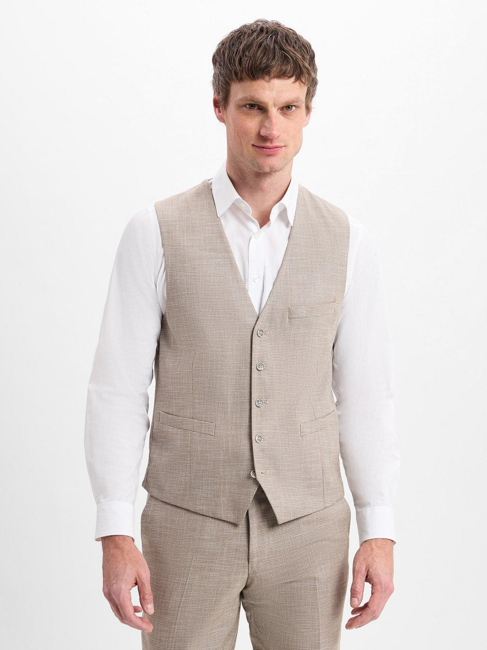 Finshley & Harding Baukasten-Weste Herren Modern Fit Viskose gemustert