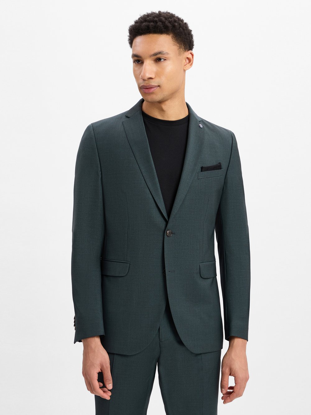 CG - CLUB of GENTS Baukasten-Sakko mit Woll-Anteil Herren Slim Fit meliert