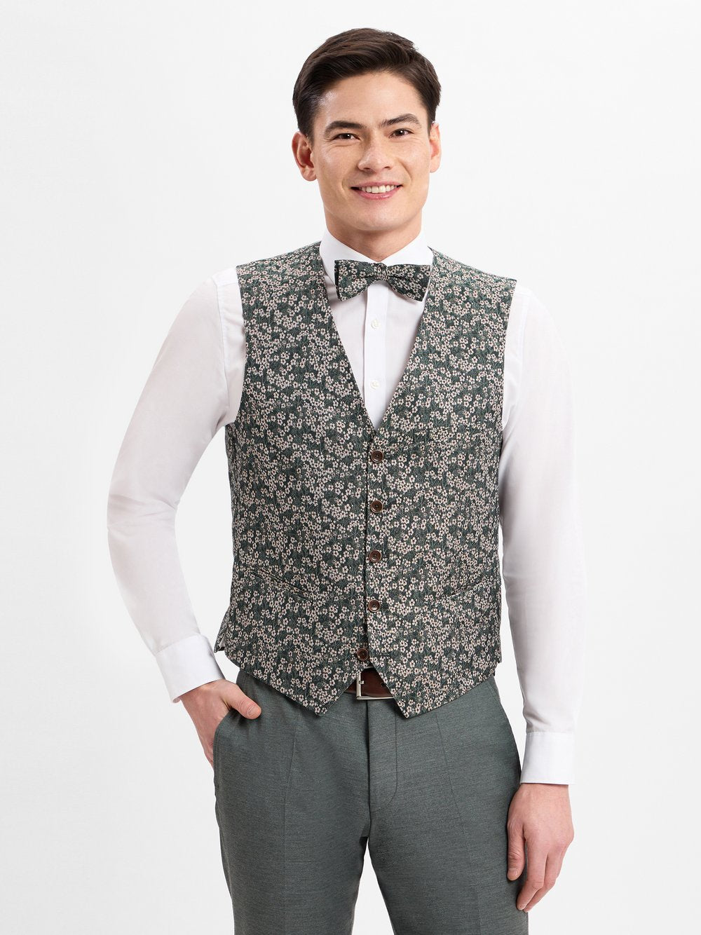 CG - CLUB of GENTS Baukasten Anzugweste Herren Regular Fit gemustert