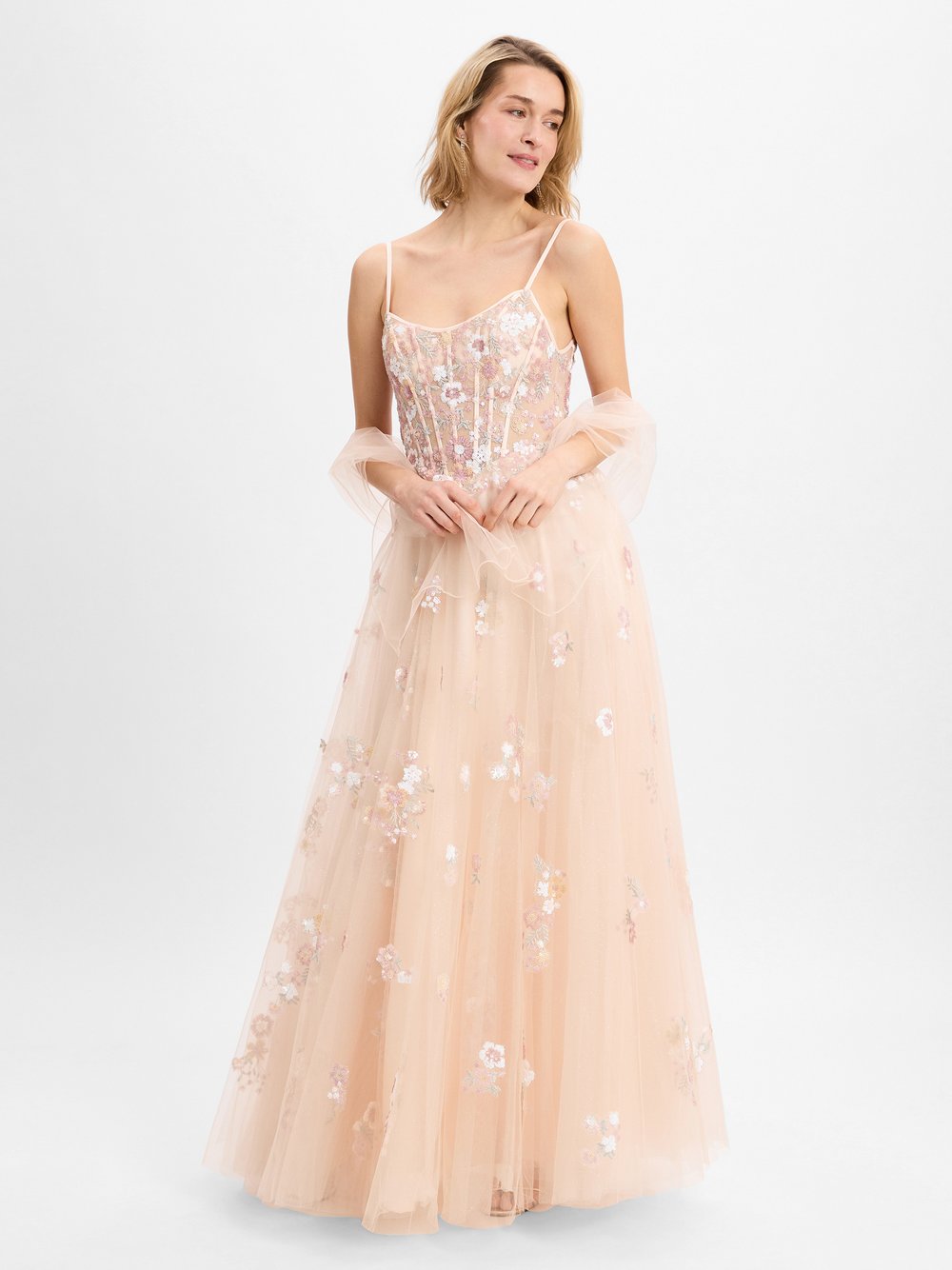 Unique Abendkleid mit Stola Damen