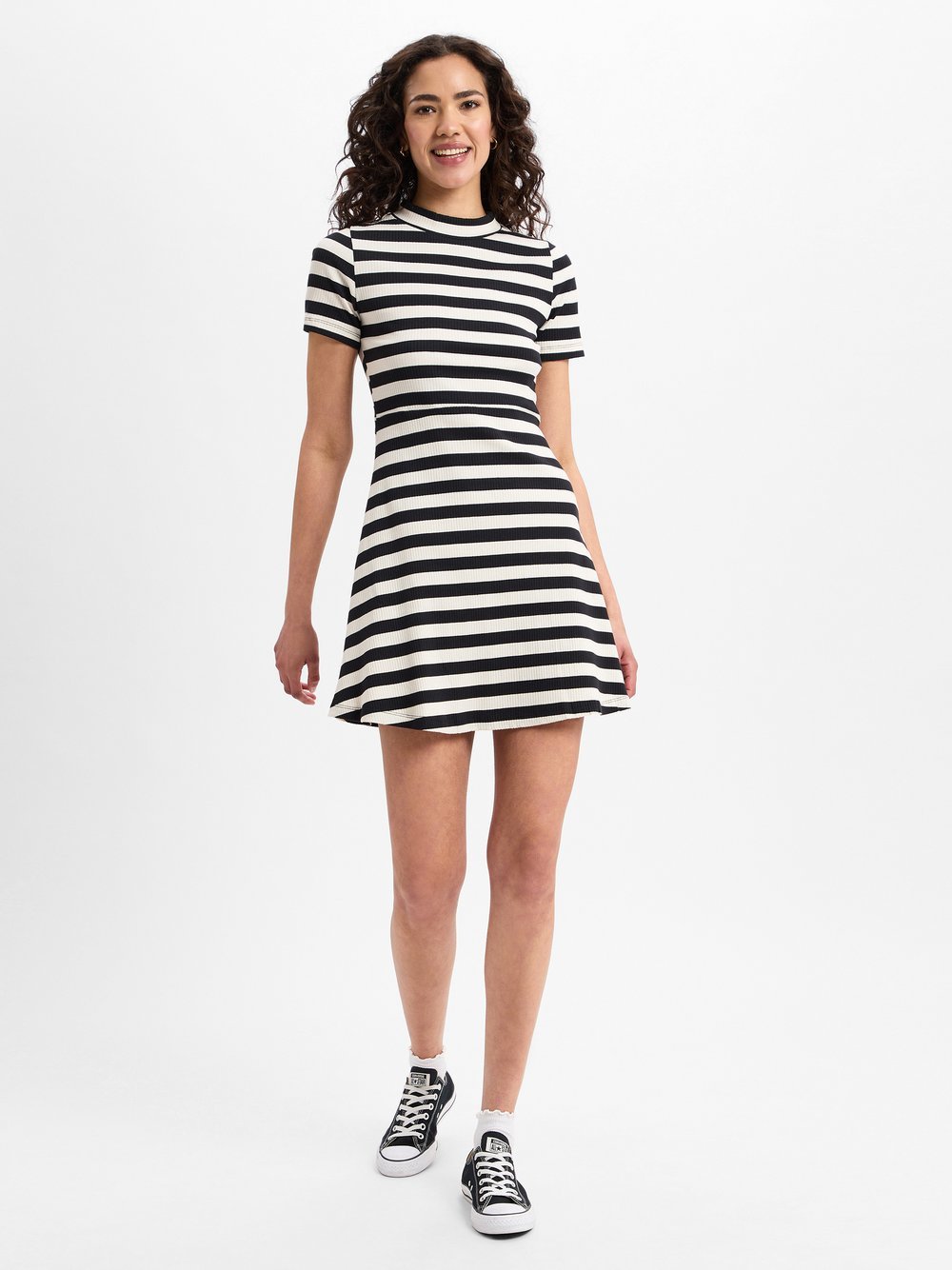 Noisy May Jerseykleid Damen Baumwolle gestreift