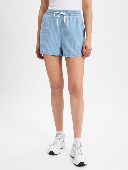 Noisy May Jeans-Shorts Damen Baumwolle gestreift