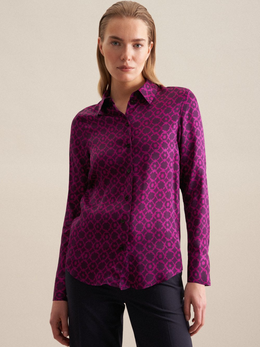 Seidensticker Business Hemd Herren Slim Fit Baumwolle bedruckt