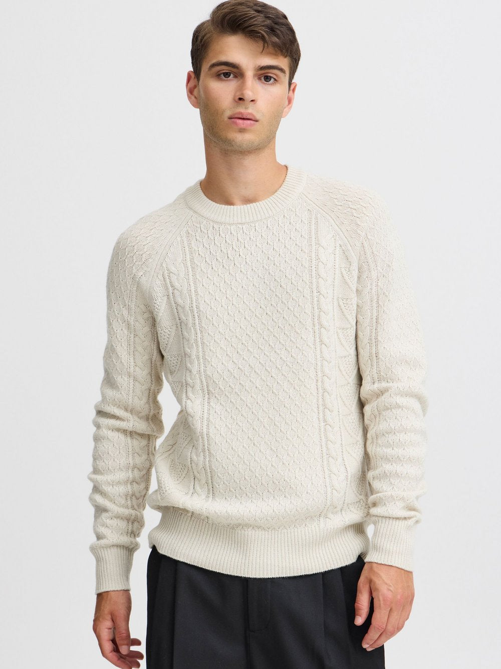 BLEND Strickpullover Herren Baumwolle meliert