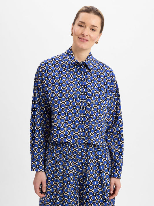 Weekend Max Mara Hemdbluse Damen Baumwolle gemustert