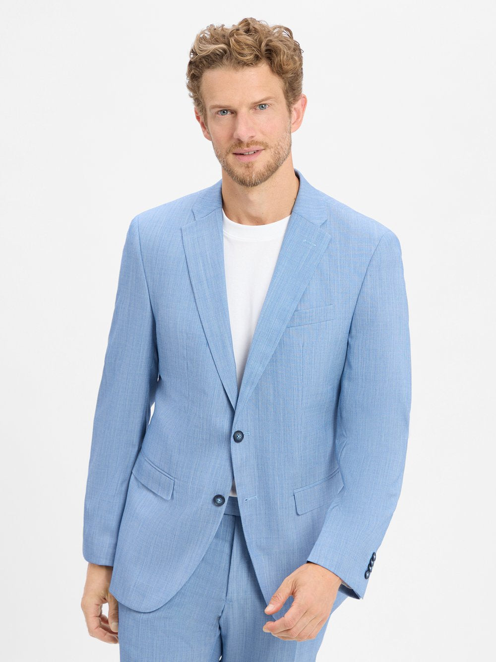 Pierre Cardin Baukasten-Sakko Herren Regular Fit Schurwolle meliert