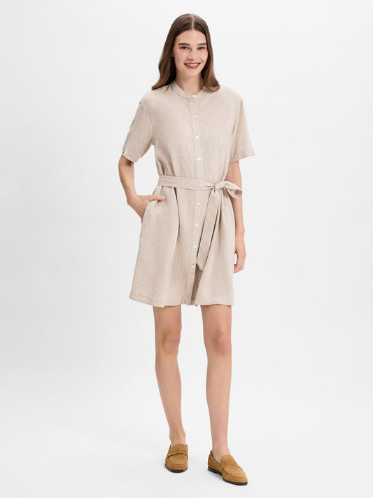 Msch Copenhagen Shirtkleid mit Leinen-Anteil Damen
