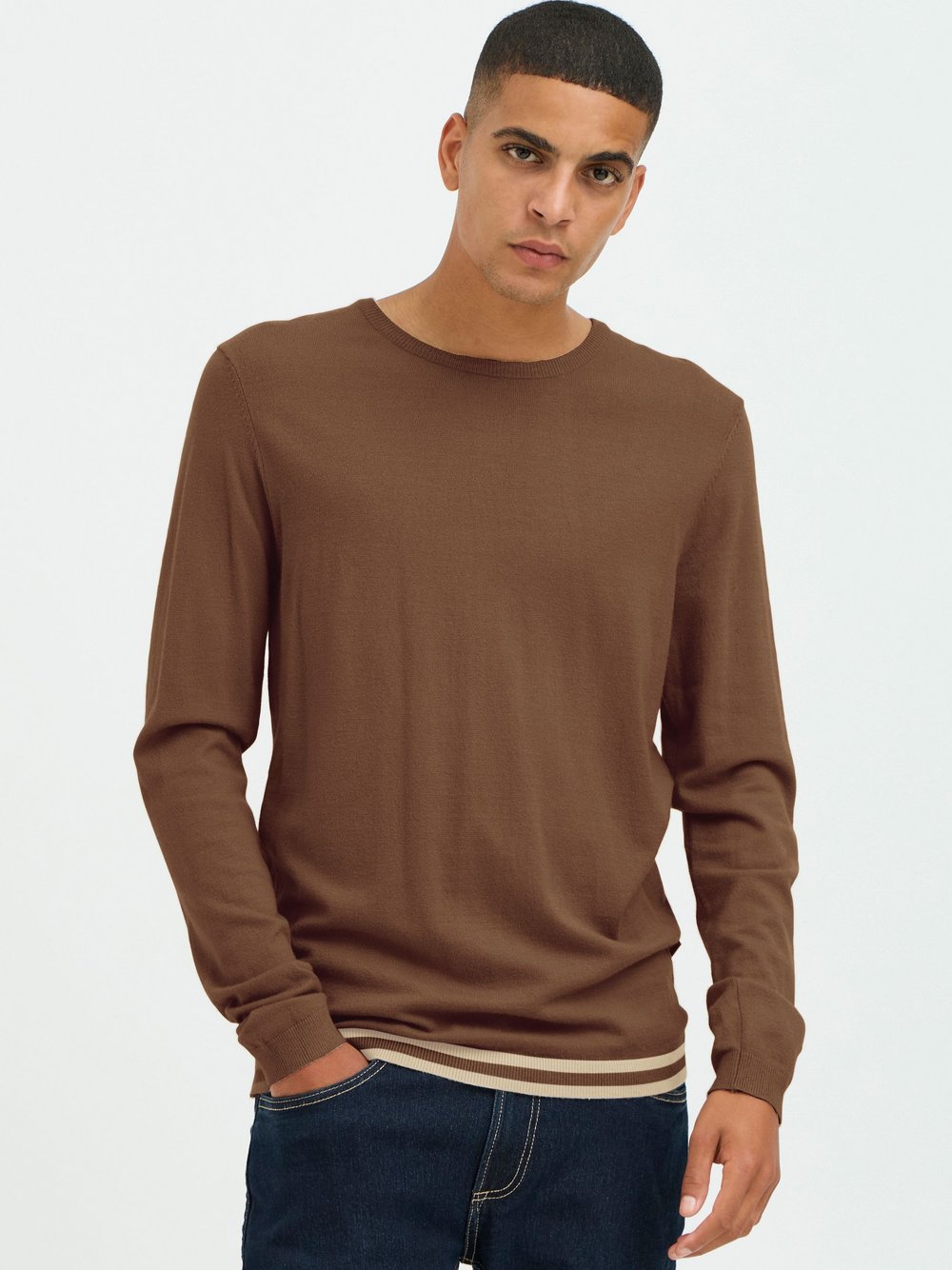 BLEND Strickpullover Herren meliert