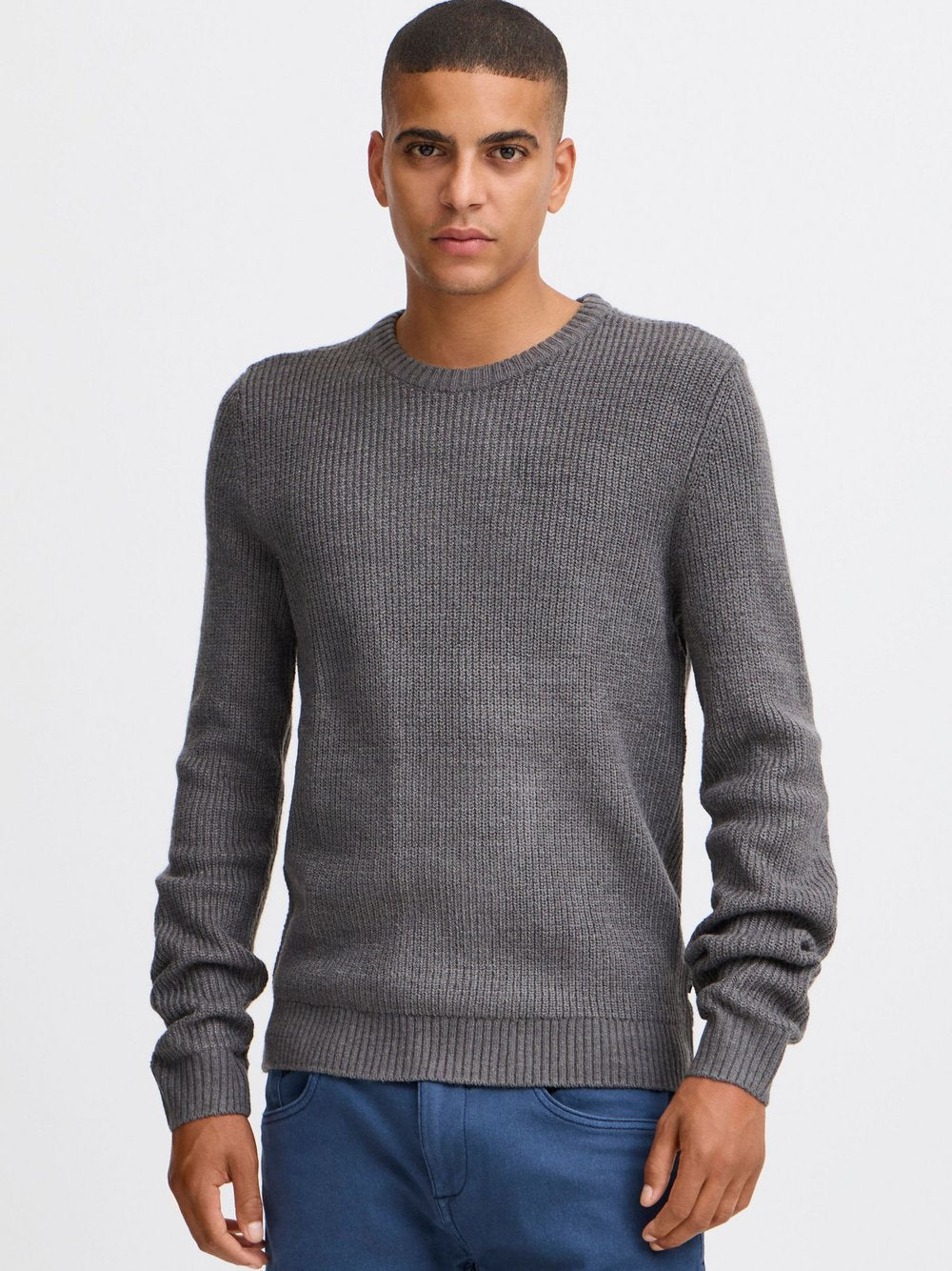 BLEND Strickpullover Herren Baumwolle meliert