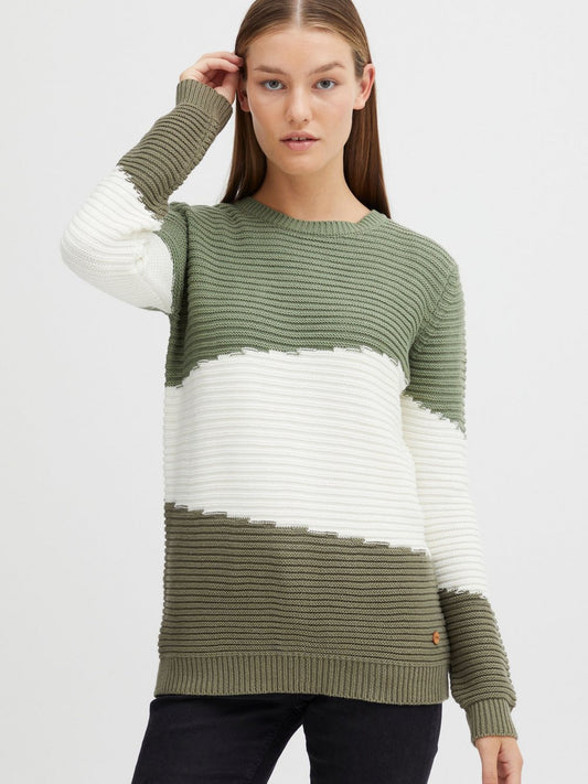 OXMO Strickpullover Damen gestreift
