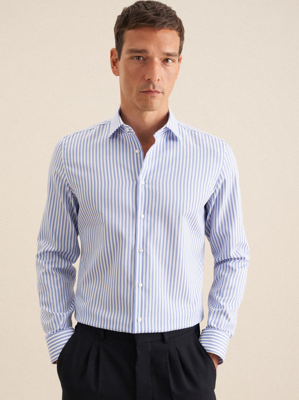 Seidensticker Business Hemd Herren Slim Fit Baumwolle bedruckt