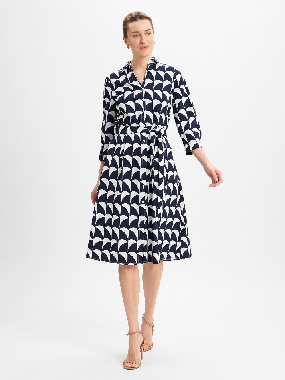 More & More Blusenkleid Damen Baumwolle gemustert