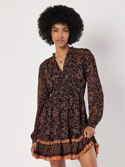 Apricot Minikleid Damen gemustert