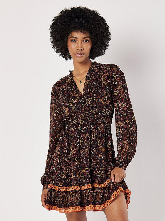 Apricot Minikleid Damen gemustert