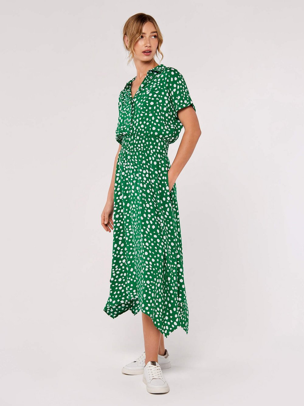 Apricot Midikleid Damen Viskose bedruckt
