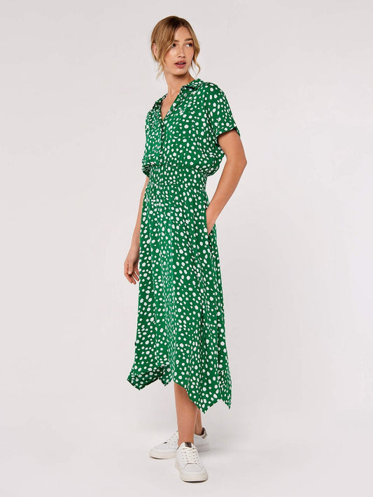 Apricot Midikleid Damen Viskose bedruckt