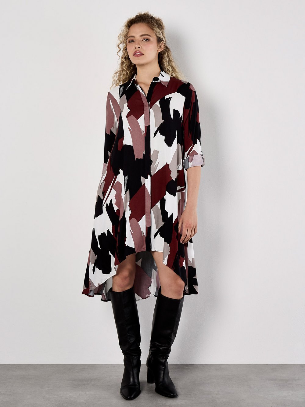 Apricot Minikleid Damen Viskose bedruckt
