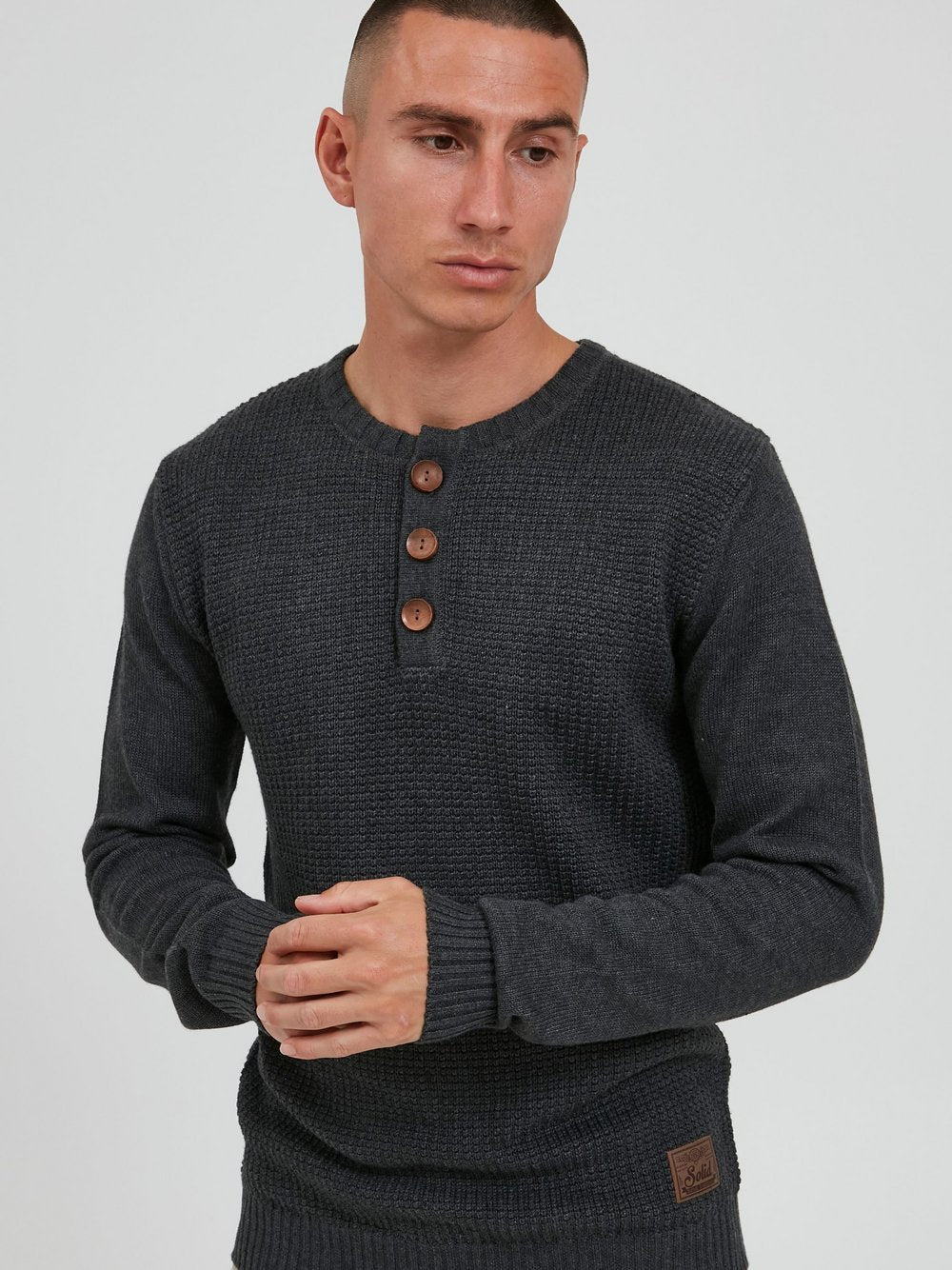 BLEND Strickpullover Herren meliert