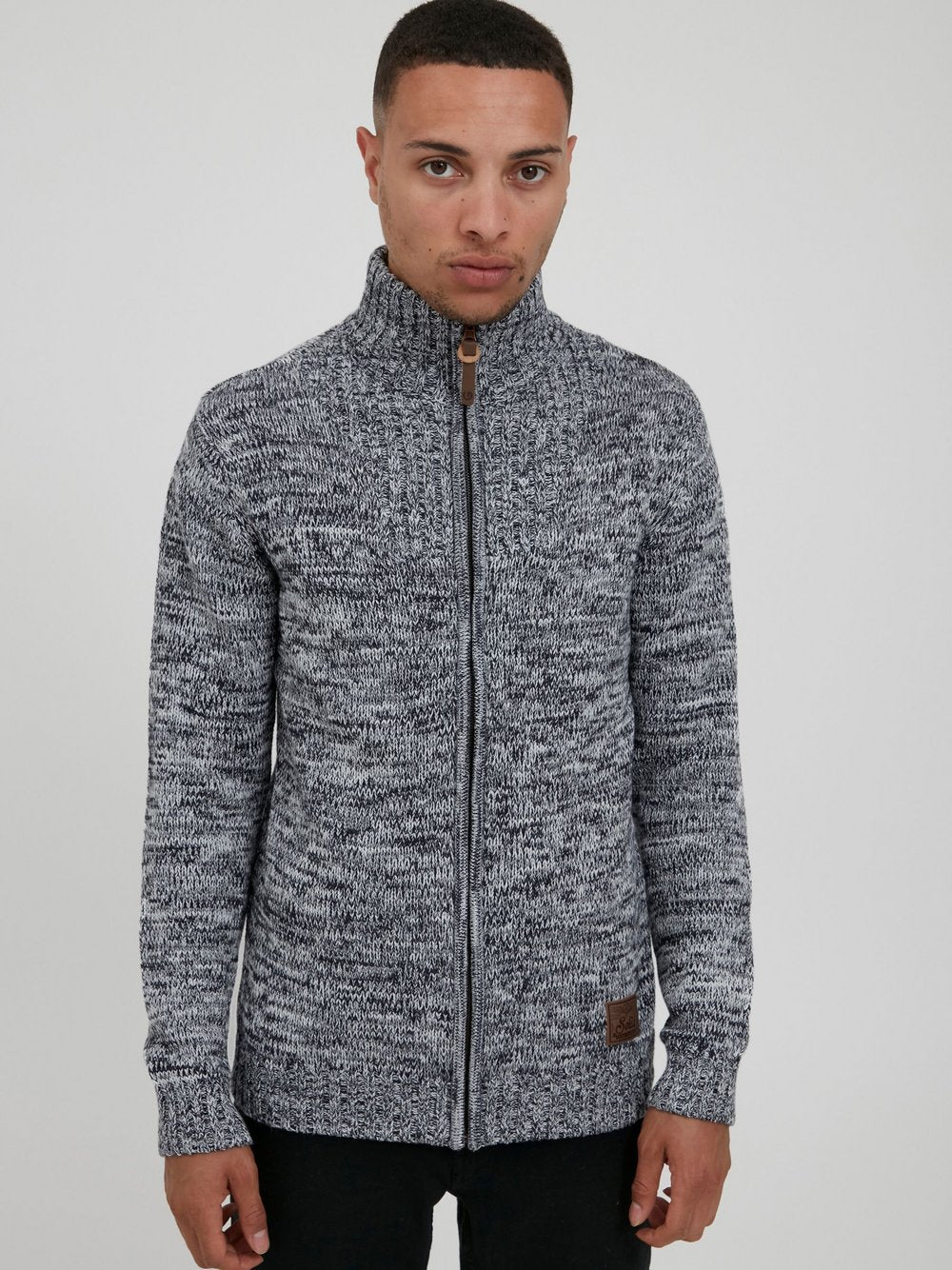 Solid Strickjacke Herren Baumwolle meliert