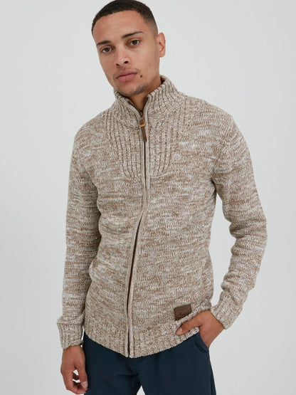 Solid Strickjacke Herren Baumwolle meliert