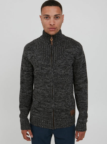 Solid Strickjacke Herren Baumwolle meliert