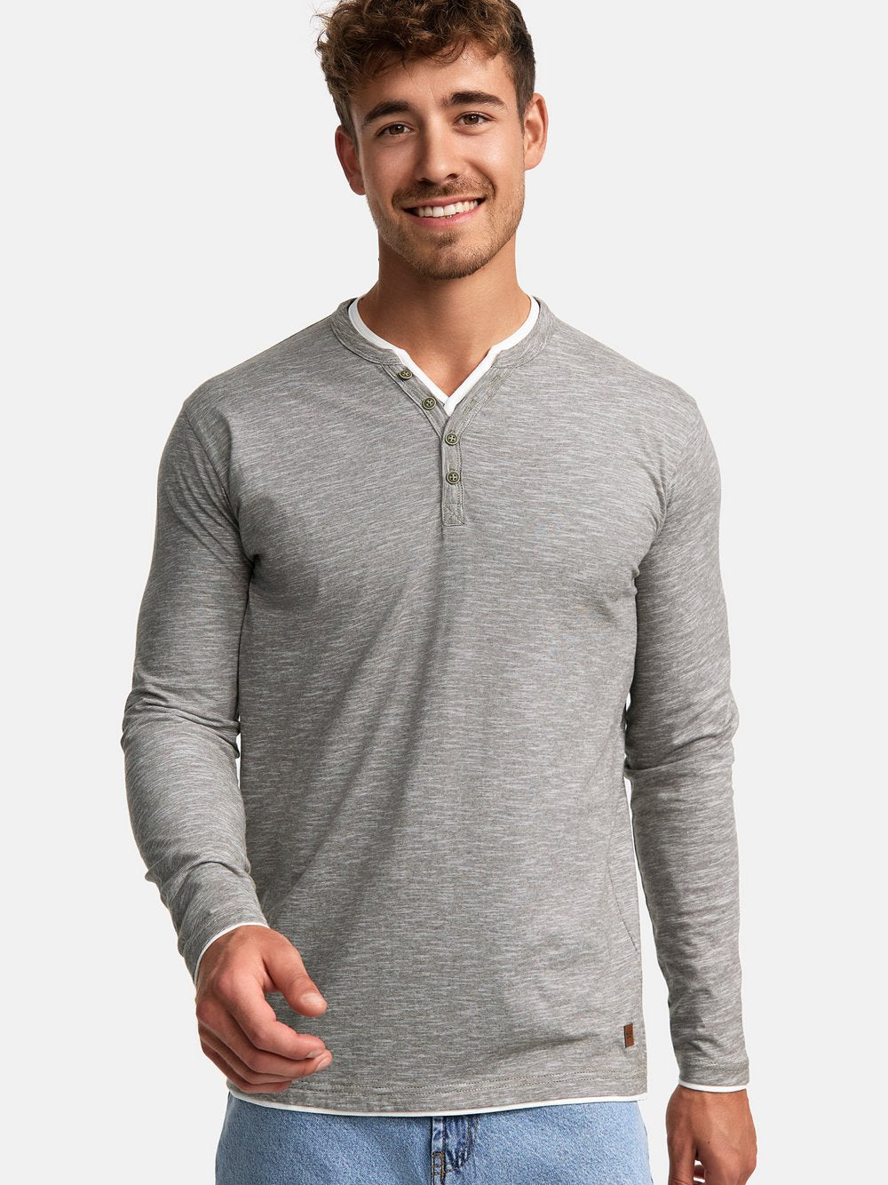 Indicode Langarmshirt Herren Baumwolle