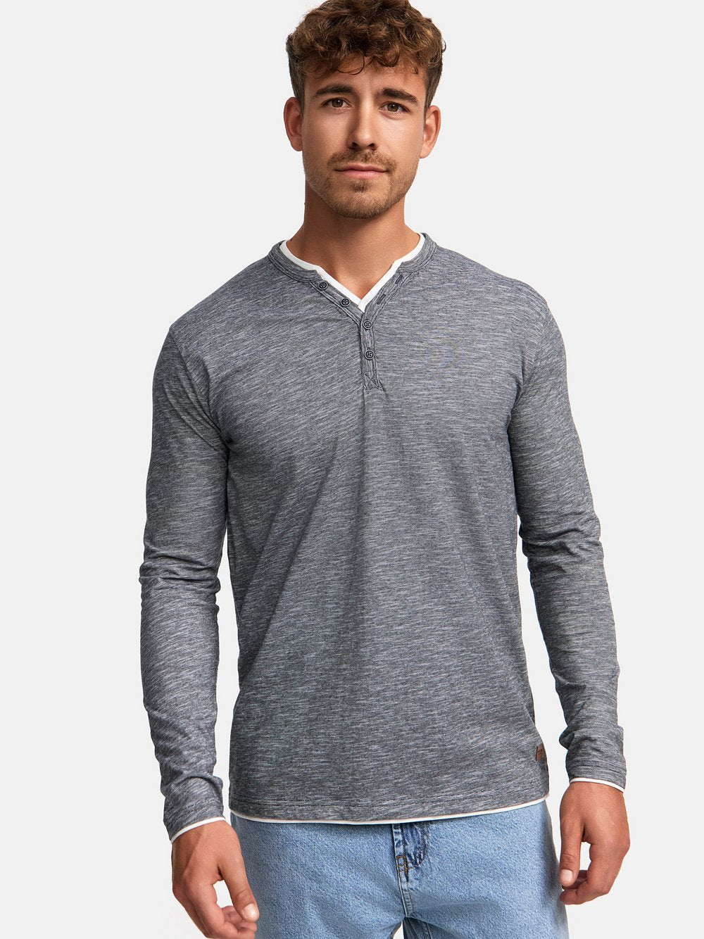 Indicode Langarmshirt Herren Baumwolle