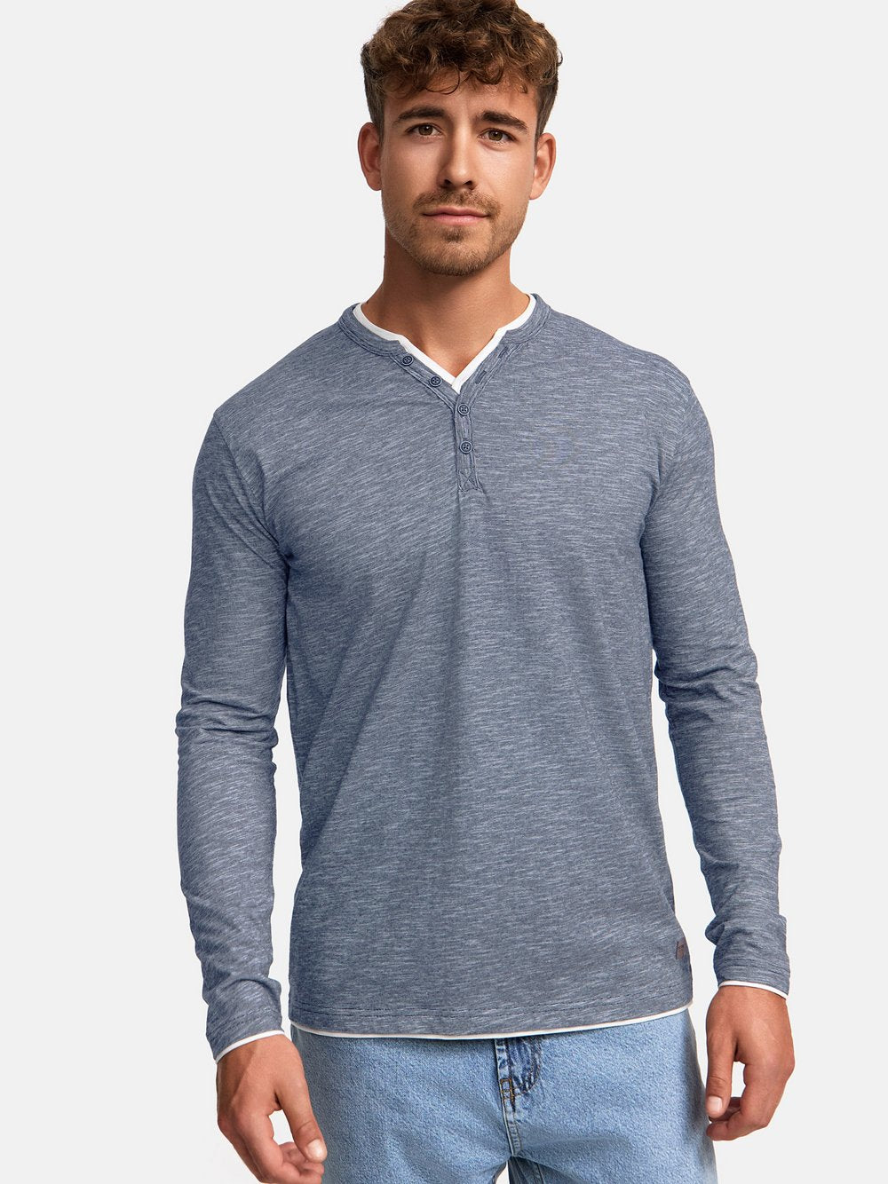 Indicode Langarmshirt Herren Baumwolle