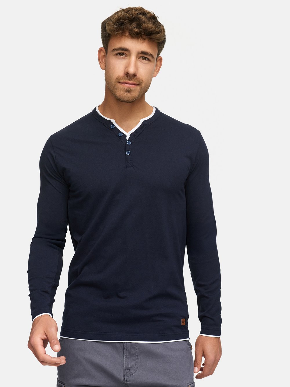 Indicode Langarmshirt Herren Baumwolle