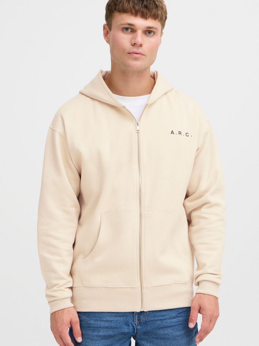 Solid Kapuzensweatjacke Herren Baumwolle