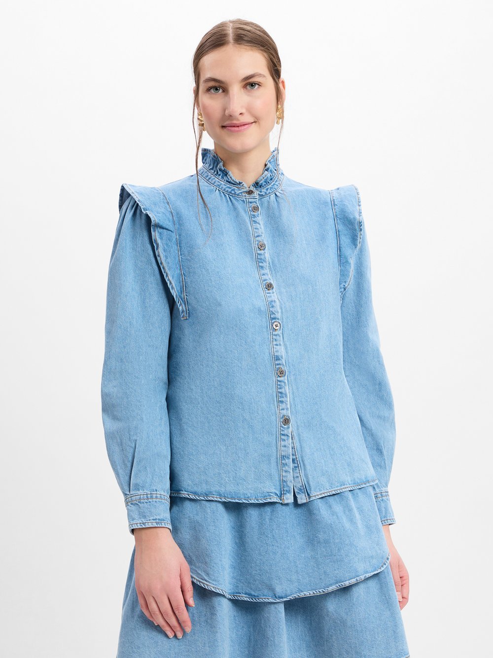 Marie Lund Jeansbluse Damen Baumwolle