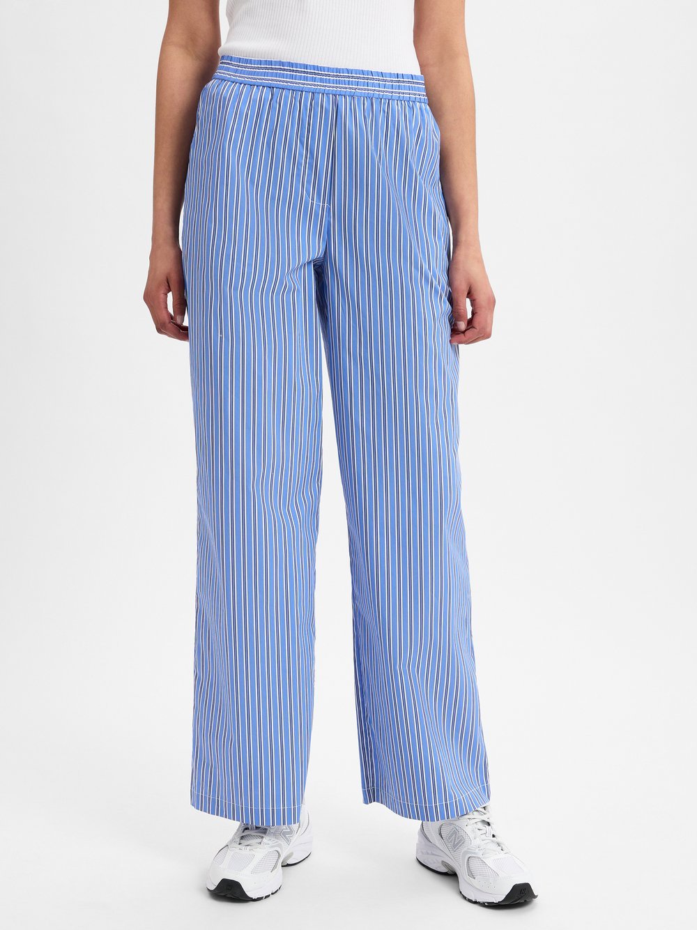 Marie Lund Sommerhose Damen Baumwolle gestreift