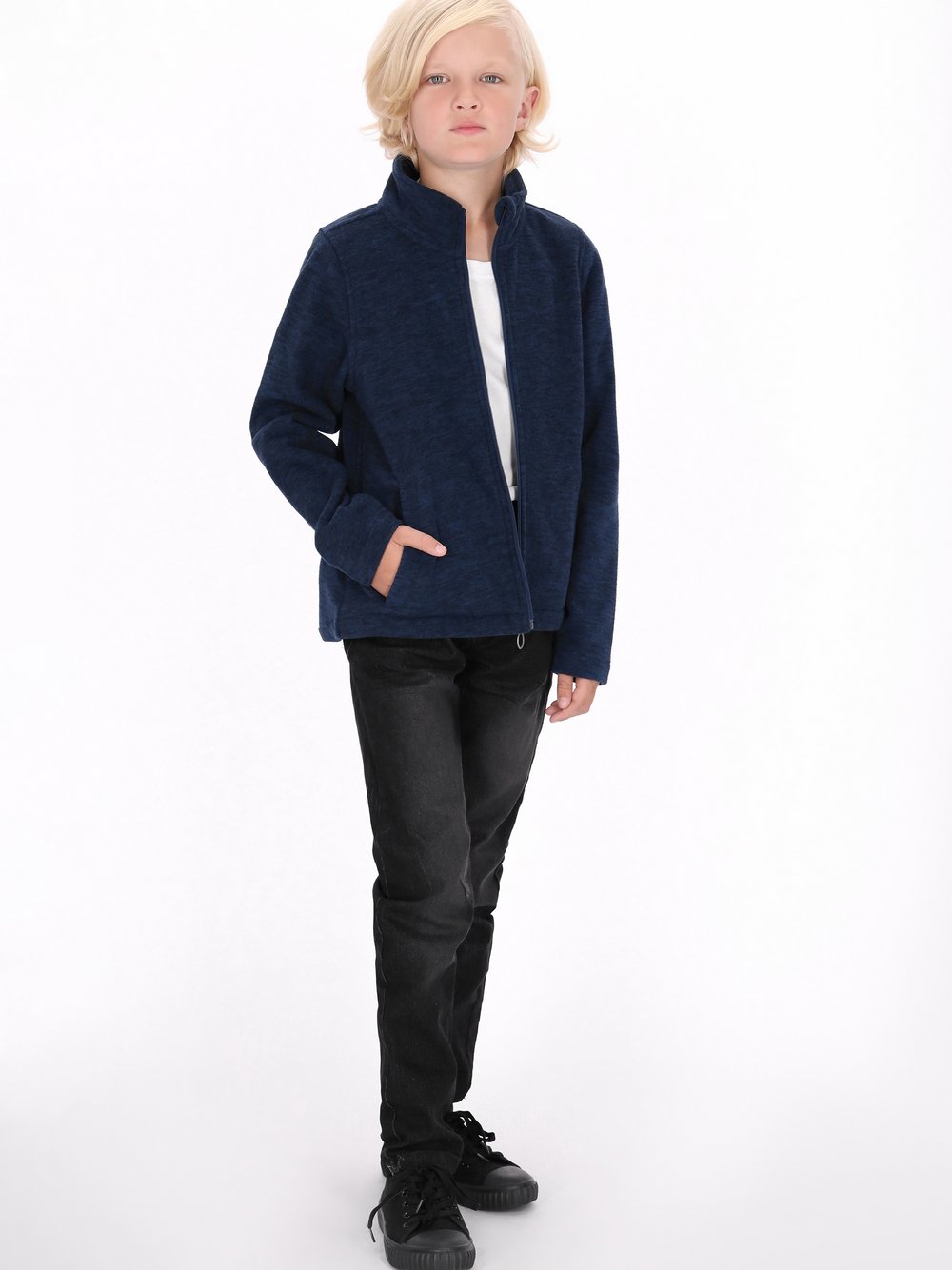 Dreimaster (Kinder) Fleecejacke Jungen meliert