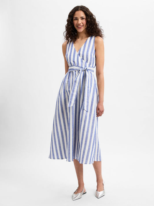 Ambiance Sommerkleid mit Leinen-Anteil Damen gestreift