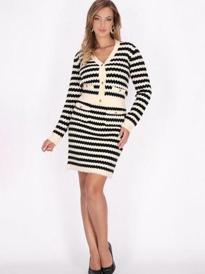 Faina Strickjacke Damen gestreift